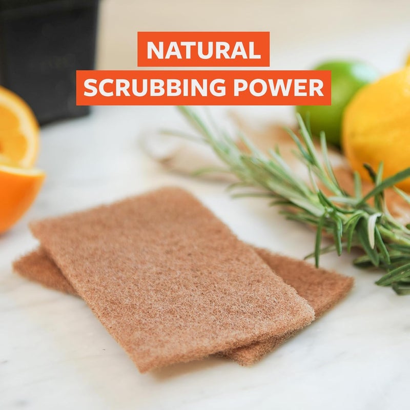 Full Circle Neat Nut – Walnut Scour Pads, Pack of 3 – Dual-Sided Non-Scratch Dish Scrubbers Made with Plant-Based & Recycled Materials, Durable Kitchen Cleaning Supplies - Image 4